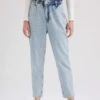 DeFacto Paperbag Jean Crop Fit %100 Pamuk Pantolon -Tunik Style A0690AX 23SP NM39 01 03