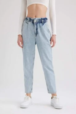DeFacto Paperbag Jean Crop Fit %100 Pamuk Pantolon