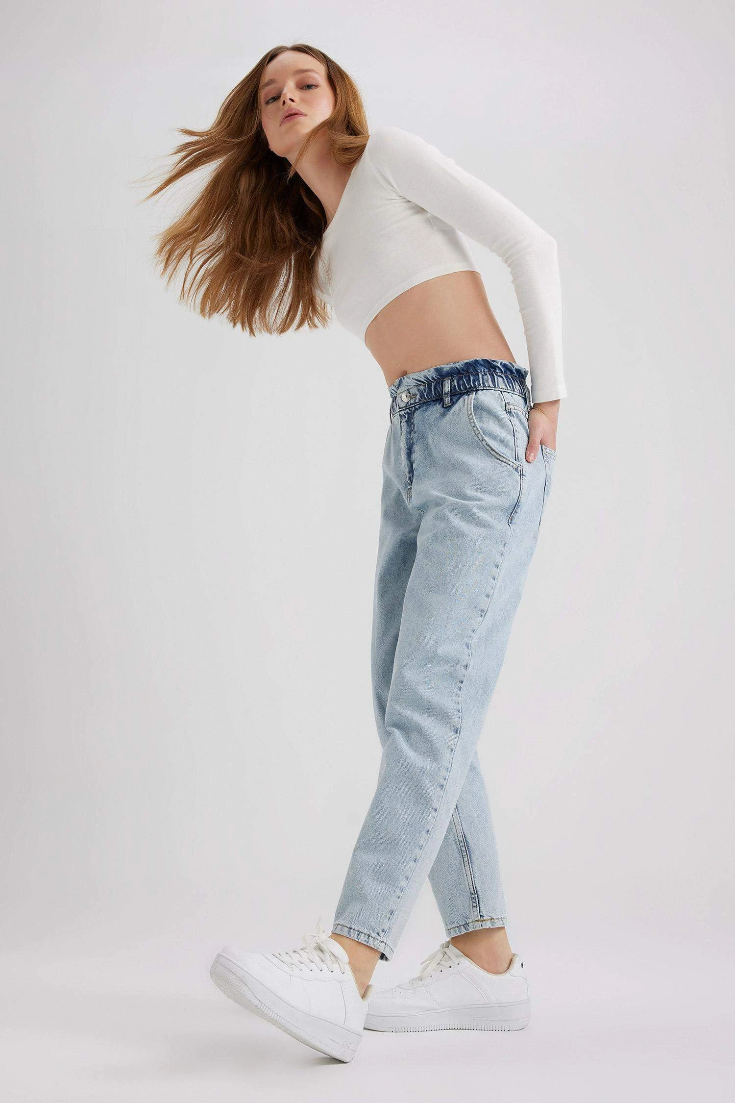 DeFacto Paperbag Jean Crop Fit %100 Pamuk Pantolon 7 DeFacto Paperbag Jean Crop Fit %100 Pamuk Pantolon – Bild 5