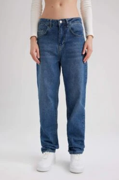 DeFacto Relax Fit Boru Paça Jean %100 Pamuk Pantolon