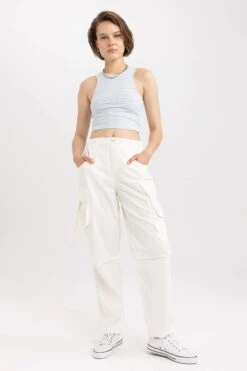 DeFacto Paraşüt Poplin %100 Pamuk Pantolon -Tunik Style A3160AX 23SP WT32 05 02