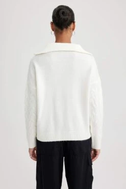 DeFacto Oversize Fit Fermuarlı Yaka Kazak -Tunik Style A3874AX 23WN ER105 05 01