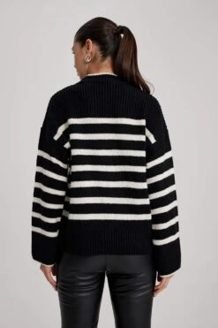 DeFacto Relax Fit Bisiklet Yaka Kazak -Tunik Style A3887AX 23WN BK27 06 01