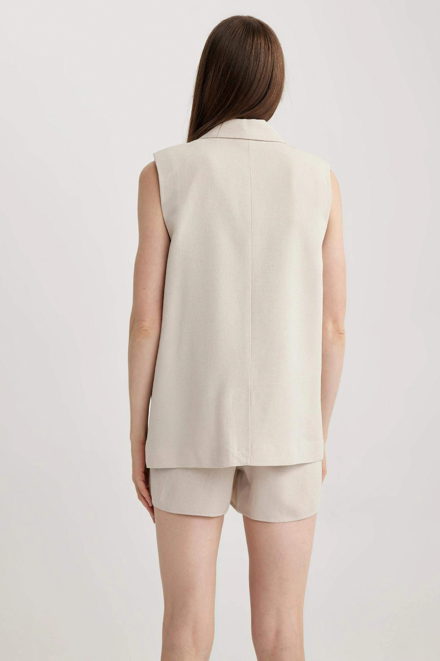 DeFacto Regular Fit Keten Karışımlı Blazer Yelek 11 DeFacto Regular Fit Keten Karışımlı Blazer Yelek – Bild 9