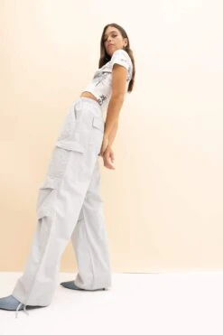 DeFacto Coool Paraşüt Poplin %100 Pamuk Pantolon -Tunik Style A6266AX 23SM GR496 02 01