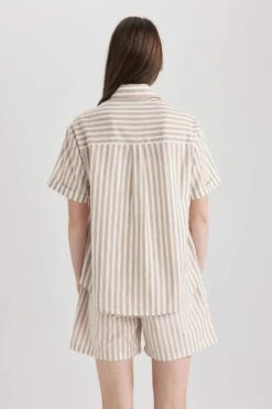 DeFacto Oversize Fit Kısa Kollu %100 Pamuk Gömlek -Tunik Style A6393AX 23SM ER105 08 01
