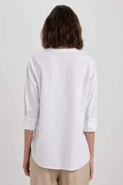 DeFacto Regular Fit Bisiklet Yaka Uzun Kollu %100 Pamuk Gömlek -Tunik Style A6788AX 23SM WT34 06 01