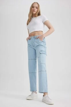 DeFacto Kargo Fit Jean Uzun %100 Pamuk Pantolon 15 DeFacto Kargo Fit Jean Uzun %100 Pamuk Pantolon -Tunik Style A6949AX 23HS NM39 06 01