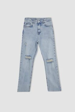 DeFacto Yırtık Detaylı Kesik Uç Paça Uzun Jean Pantolon -Tunik Style A7011AX 23HS NM39 08 01