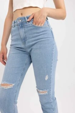 DeFacto Yırtık Detaylı Uzun Jean Pantolon -Tunik Style A7012AX 23HS NM85 06 01