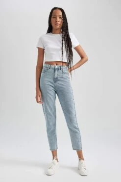 DeFacto Mom Fit Bilek Boy Jean Pantolon -Tunik Style A7494AX 23AU NM39 03 01