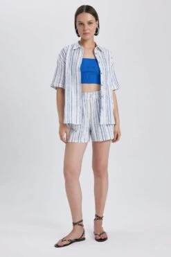 DeFacto Oversize Fit Baskılı Kısa Kollu Gömlek -Tunik Style A9133AX 23SM BE571 05 02