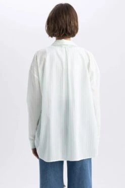 DeFacto Oversize Fit Baskılı Vual Uzun Kollu %100 Pamuk Gömlek -Tunik Style A9134AX 23SM GN724 09 01