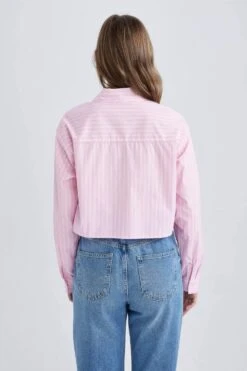 DeFacto Regular Fit Gömlek Yaka Uzun Kollu %100 Pamuk Gömlek -Tunik Style B1134AX 23AU PN205 06 02