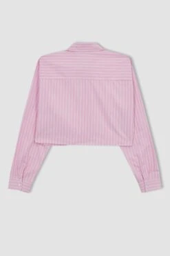 DeFacto Regular Fit Gömlek Yaka Uzun Kollu %100 Pamuk Gömlek -Tunik Style B1134AX 23AU PN205 09 01