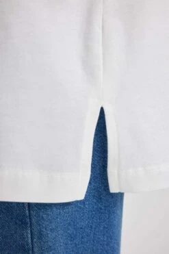 DeFacto Bisiklet Yaka Nakışlı Kısa Kollu %100 Pamuk Tişört Tunik -Tunik Style B1620AX 23HS ER105 06 01