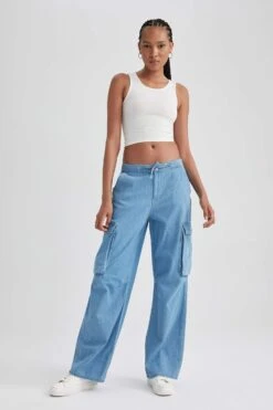 DeFacto Straight Fit Kargo Uzun Jean Pantolon -Tunik Style B1895AX 23HS NM28 05 01