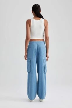 DeFacto Straight Fit Kargo Uzun Jean Pantolon -Tunik Style B1895AX 23HS NM28 08 01