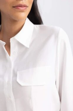 DeFacto Crop Gömlek Yaka Tensel Uzun Kollu Gömlek -Tunik Style B1914AX 23AU WT34 05 01