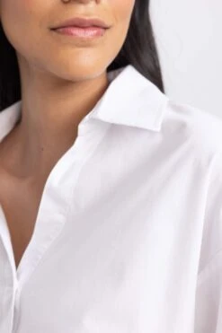 DeFacto Crop Gömlek Yaka Poplin Uzun Kollu Gömlek -Tunik Style B2364AX 23AU WT34 05 01