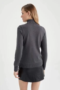 DeFacto Basic Balıkçı Yaka Kaşmir Dokulu Ekstra Yumuşak Relax Fit Triko Kazak -Tunik Style H1651AZ 22WN AR141 06 02