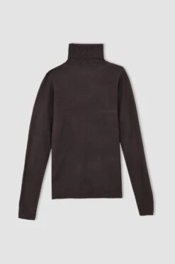 DeFacto Basic Balıkçı Yaka Kaşmir Dokulu Ekstra Yumuşak Relax Fit Triko Kazak -Tunik Style H1651AZ 22WN AR141 08 01