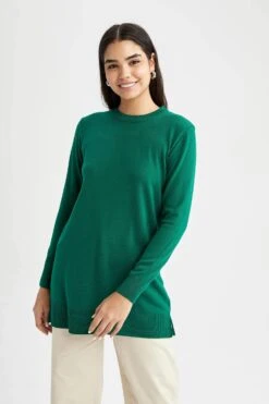 DeFacto Regular Fit Basic Ekstra Yumuşak Triko Tunik