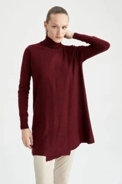 DeFacto Regular Fit Basic Boğazlı Yaka Triko Tunik 14 DeFacto Regular Fit Basic Boğazlı Yaka Triko Tunik -Tunik Style H6022AZ 22WN BR150 03 03