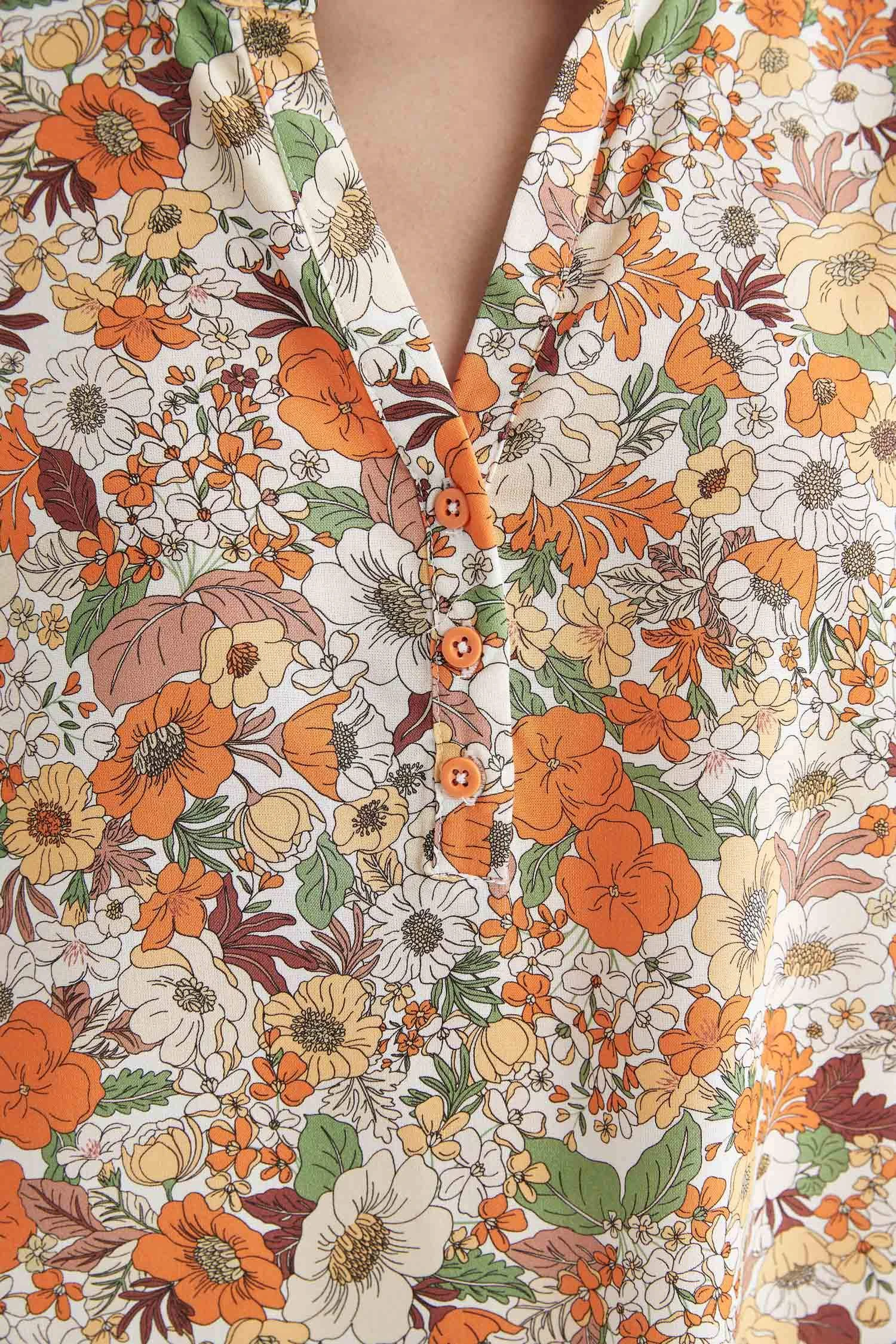 DeFacto Traditional Regular Fit Hakim Yaka Çiçek Desenli Gömlek 8 DeFacto Traditional Regular Fit Hakim Yaka Çiçek Desenli Gömlek – Bild 6