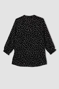 DeFacto Traditional Regular Fit Hakim Yaka Desenli Gömlek -Tunik Style I3708AZ 23SP BK81 09 03