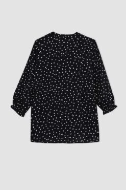 DeFacto Traditional Regular Fit Hakim Yaka Desenli Gömlek -Tunik Style I3708AZ 23SP BK81 10 02