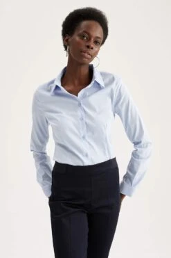 DeFacto Fitted Uzun Kollu Basic Gömlek