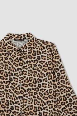 DeFacto Regular Fit Leopar Desenli Uzun Kollu Gömlek -Tunik Style I8266AZ 22AU BG350 06 01