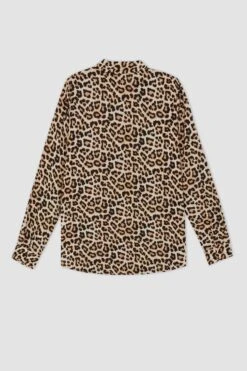 DeFacto Regular Fit Leopar Desenli Uzun Kollu Gömlek -Tunik Style I8266AZ 22AU BG350 07 01