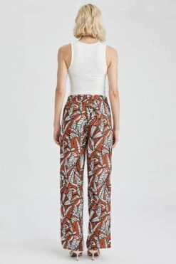 DeFacto Traditional Desenli Yüksek Bel Geniş Paça Cepli Viskon Pantolon -Tunik Style J8739AZ 23SM OG344 07 01