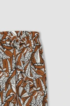 DeFacto Traditional Desenli Yüksek Bel Geniş Paça Cepli Viskon Pantolon -Tunik Style J8739AZ 23SM OG344 09 01