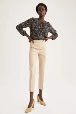 DeFacto Valentina Cigarette Düz Paça Saten Pantolon