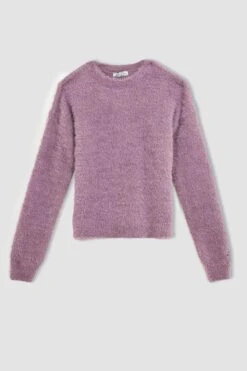 DeFacto Pelüş Düşük Omuzlu Regular Fit Triko Kazak -Tunik Style K9257AZ 22AU BR348 06 01