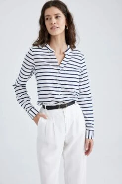 DeFacto Regular Fit Uzun Kollu %100 Pamuk Gömlek