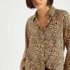 DeFacto Regular Fit Leopar Desenli Viskon Gömlek -Tunik Style N2517AZ 22AU ER146 01 02