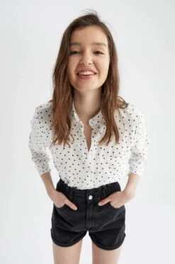 DeFacto Regular Fit Puantiyeli Viskon Gömlek