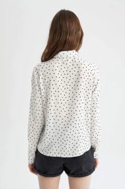 DeFacto Regular Fit Puantiyeli Viskon Gömlek -Tunik Style N2517AZ 22SP BK27 07 01