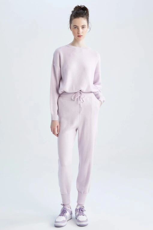 DeFacto Beli Bağcıklı Triko Jogger Eşofman Altı -Tunik Style R1701AZ 22AU PR337 01 03