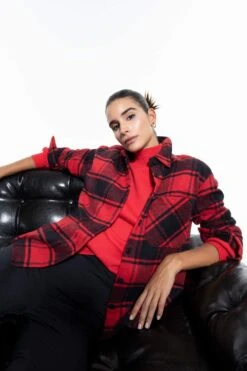 DeFacto Gömlek Yaka Flanel Uzun Kollu Gömlek -Tunik Style R3725AZ 22WN RD119 03 03