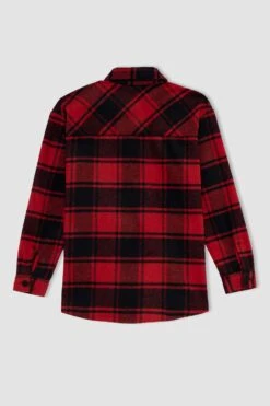 DeFacto Gömlek Yaka Flanel Uzun Kollu Gömlek -Tunik Style R3725AZ 22WN RD119 09 01