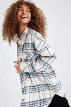 DeFacto Relax Fit Ekose Desenli Cep Detaylı Flanel Oduncu Gömlek Tunik -Tunik Style S0420AZ 22SP BE215 03 01