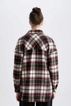 DeFacto Relax Fit Ekose Desenli Cep Detaylı Geri Dönüşümlü Flanel Oduncu Gömlek Tunik -Tunik Style S0420AZ 22WN BR169 07 01