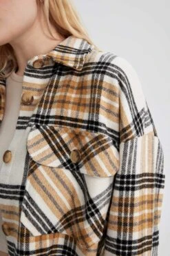 DeFacto Gömlek Yaka Flanel Uzun Kollu Tunik -Tunik Style S0420AZ 23AU BN538 05 01