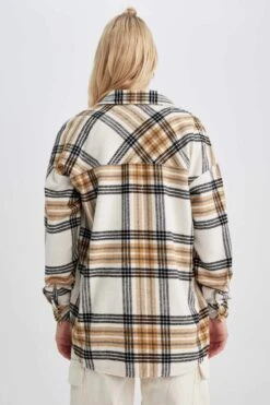 DeFacto Gömlek Yaka Flanel Uzun Kollu Tunik -Tunik Style S0420AZ 23AU BN538 06 01