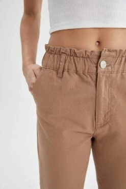 DeFacto Paperbag Yüksek Bel Dokuma %100 Pamuk Pantolon -Tunik Style S2790AZ 22SP BN153 04 02